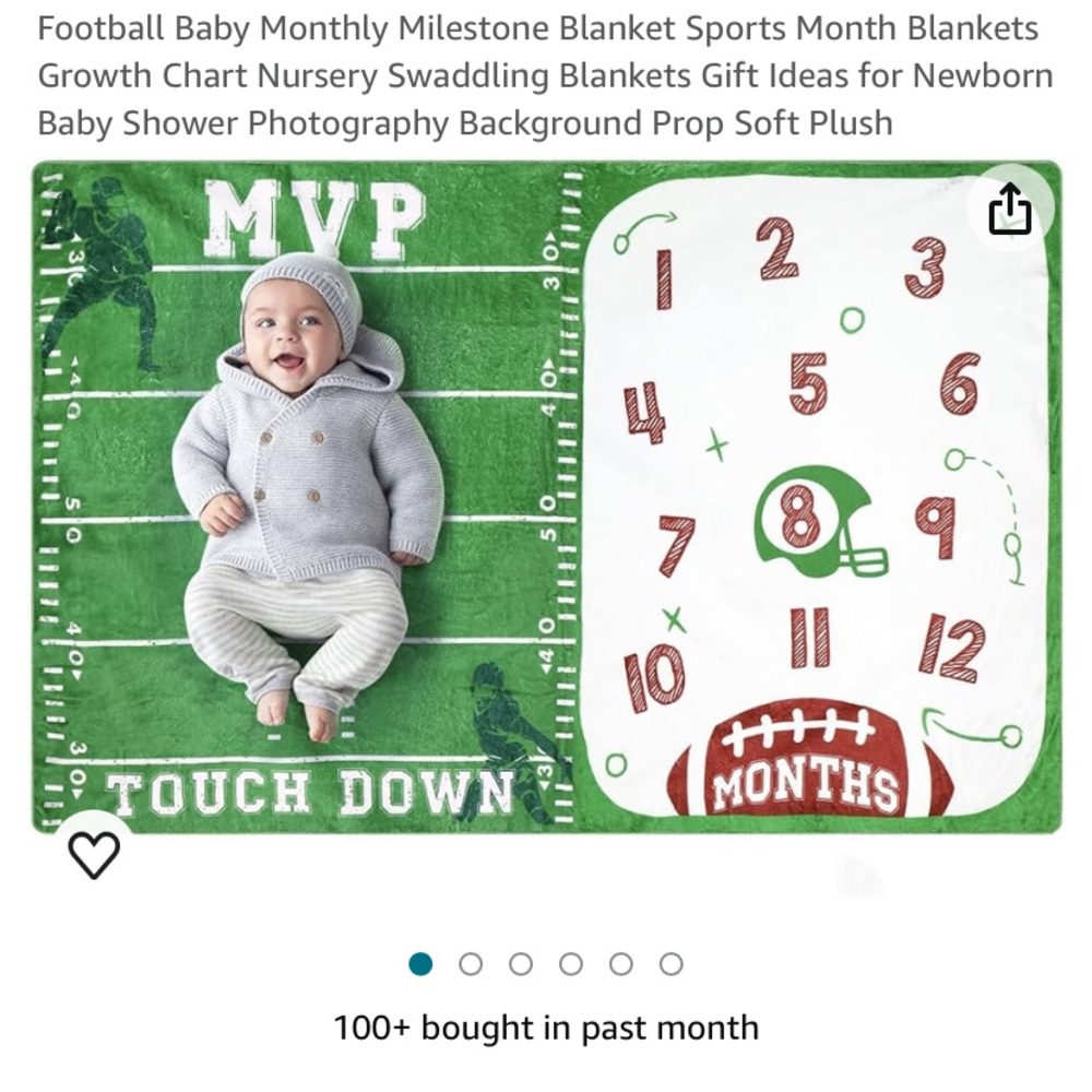MVP Green Football Monthly Milestone Blanket - Kids